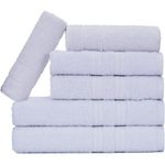Jogo De Toalhas Gigante Itália Soft 2 Banhão + 2 Rosto + 2 Tapete Luxo 100% Algodão - Branco