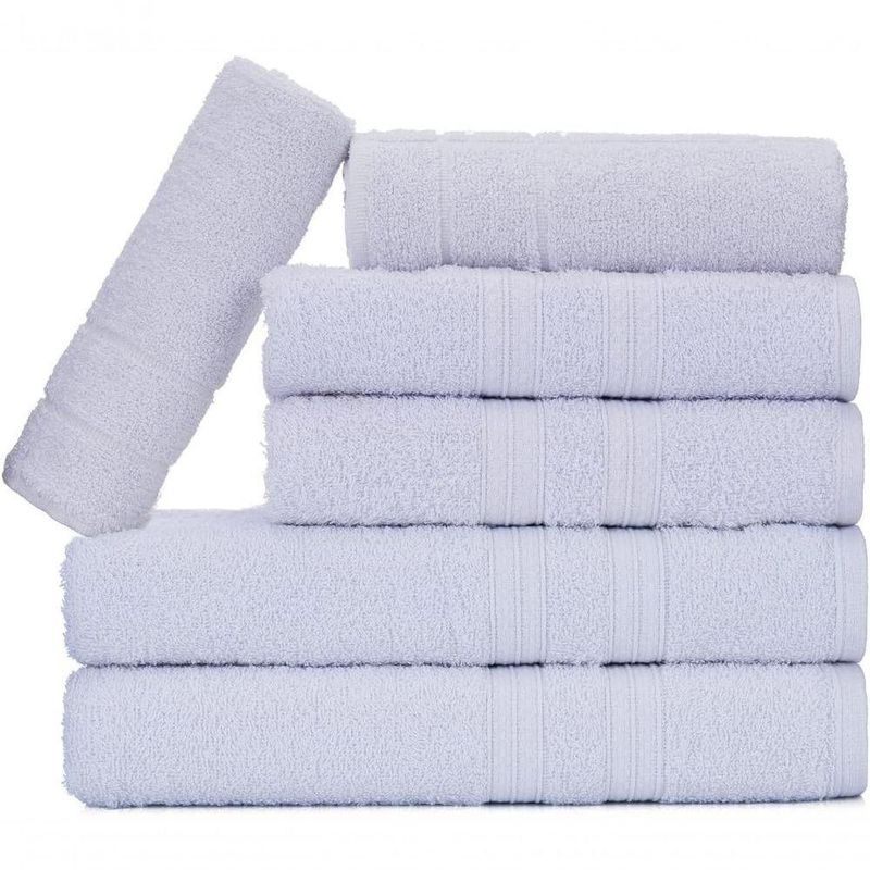 Jogo De Toalhas Gigante Itália Soft 2 Banhão + 2 Rosto + 2 Tapete Luxo 100% Algodão - Branco