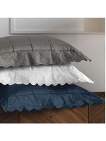 Porta Travesseiro Altenburg Bordados Em Cetim 300 Fios Amê Dark Blue