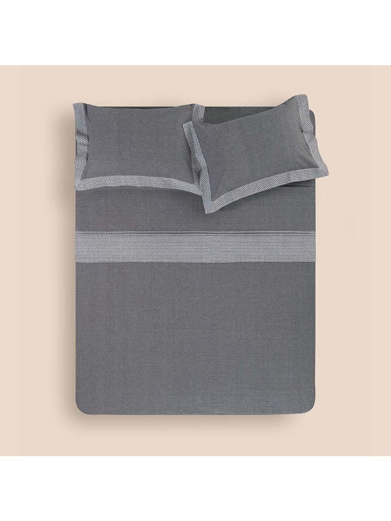 Jogo De Cama King Altenburg Haus Chambray De Algodão Spectro Cinza