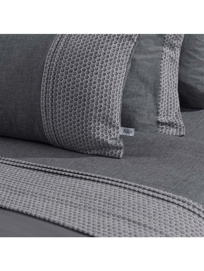 Jogo De Cama King Altenburg Haus Chambray De Algodão Spectro Cinza