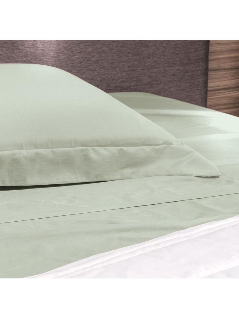 Jogo De Cama King 4 Peças Altenburg Algodão Lux 200 Fios Verde Claro