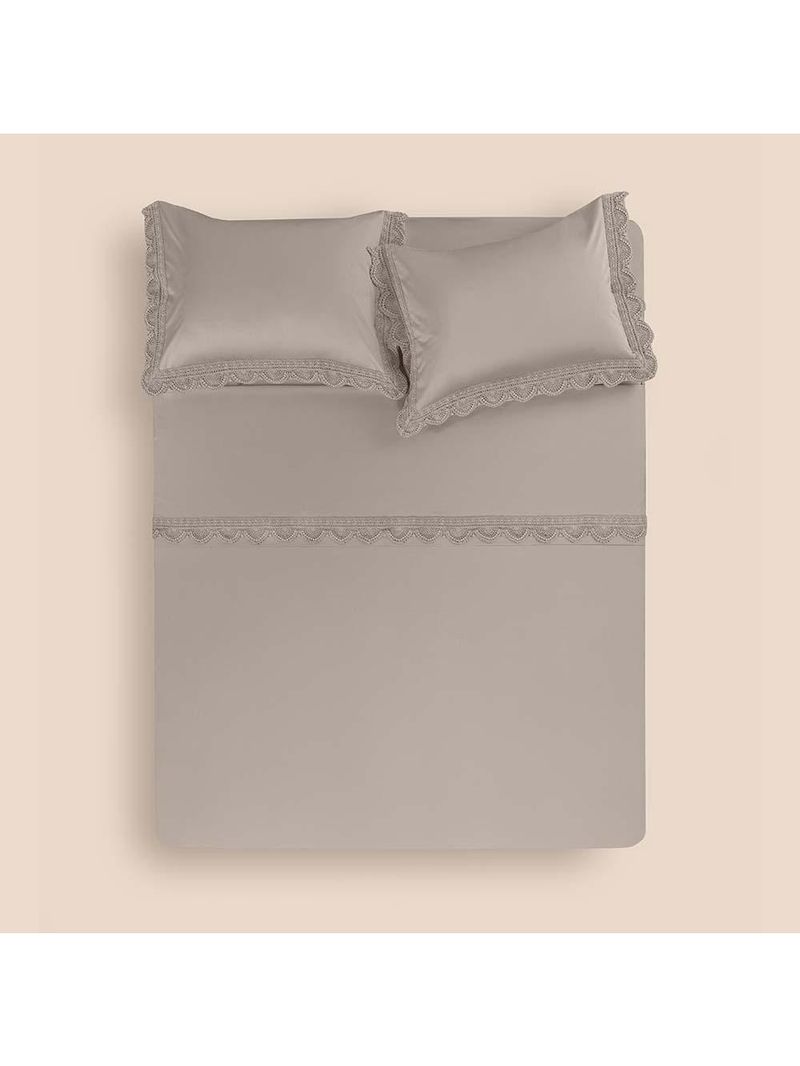Jogo De Cama King Altenburg Haus Cetim 600 Fios Aura Cinza