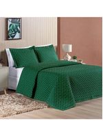 Kit Cobre Leito Vênus CasalLiso 3 Peças - Verde Esmeralda