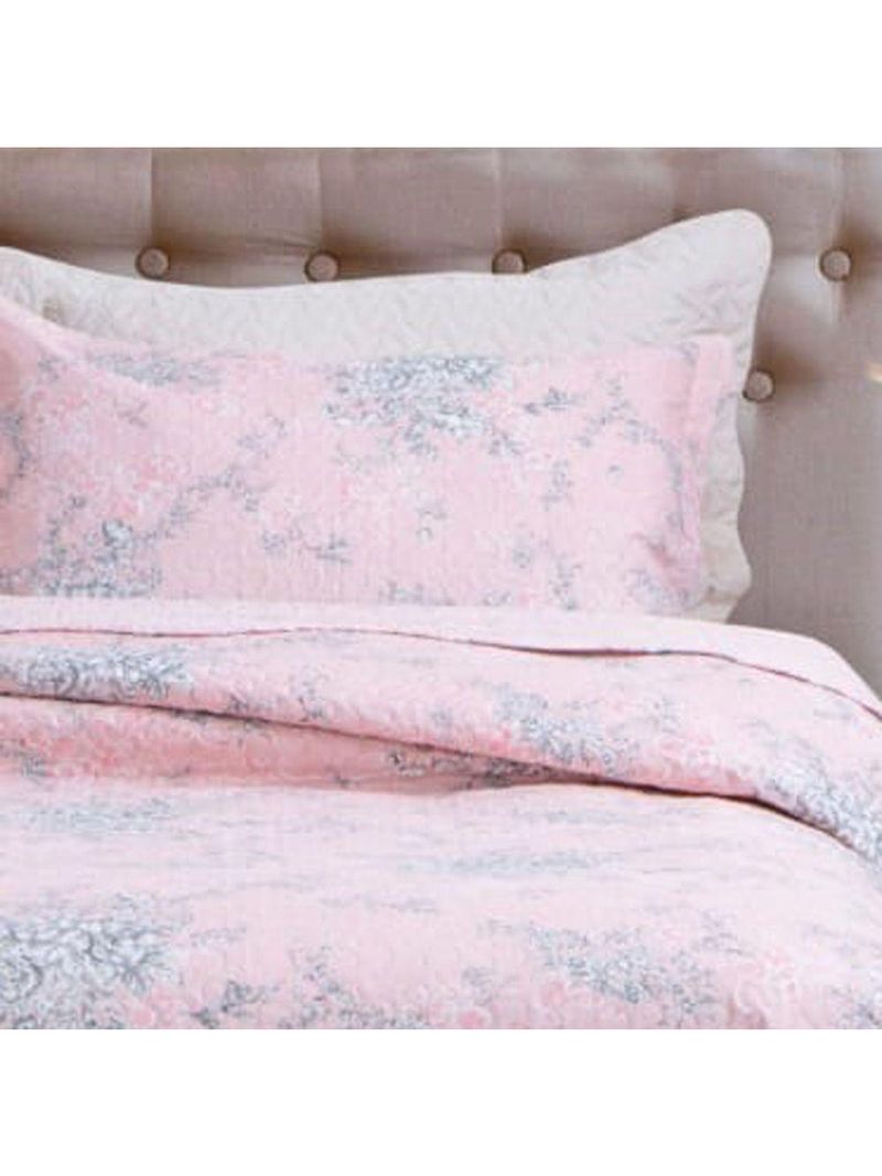 Kit Cobre Leito Colcha Mix Queen Estampado3 Peças - Grace
