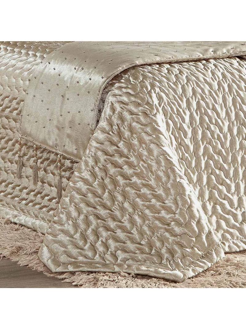 Kit Cobre Leito Fascínio Queen Cetim 10 Peças Bronze