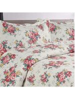 Kit Cobre Leito Colcha Mix King Estampado Dupla Face Floral 3 Peças - Maracris