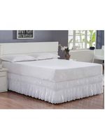 Saia Babado Cama Casal King Branca