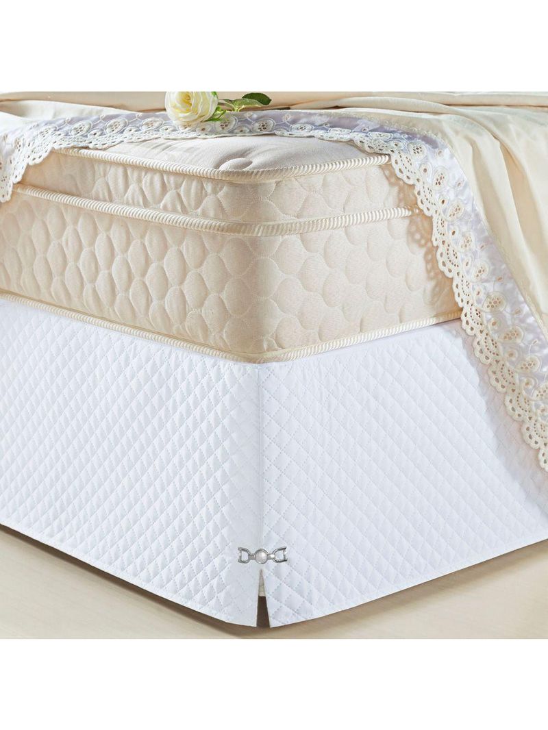Saia Cama Box King Tunísia Matelada C/ Pingente Branca