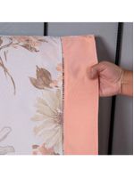 Jogo Cama Lençol Encanto Casal Padrão Estampado Percal 180 Fios C/ Ponto Palito 4 Peças - Floral - Salmão