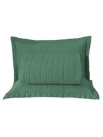 Kit Cobre Leito Colcha Bellini Casal Padrão Dupla Face Percal 300 Fios Textura Matelassê 3 Peças - Verde