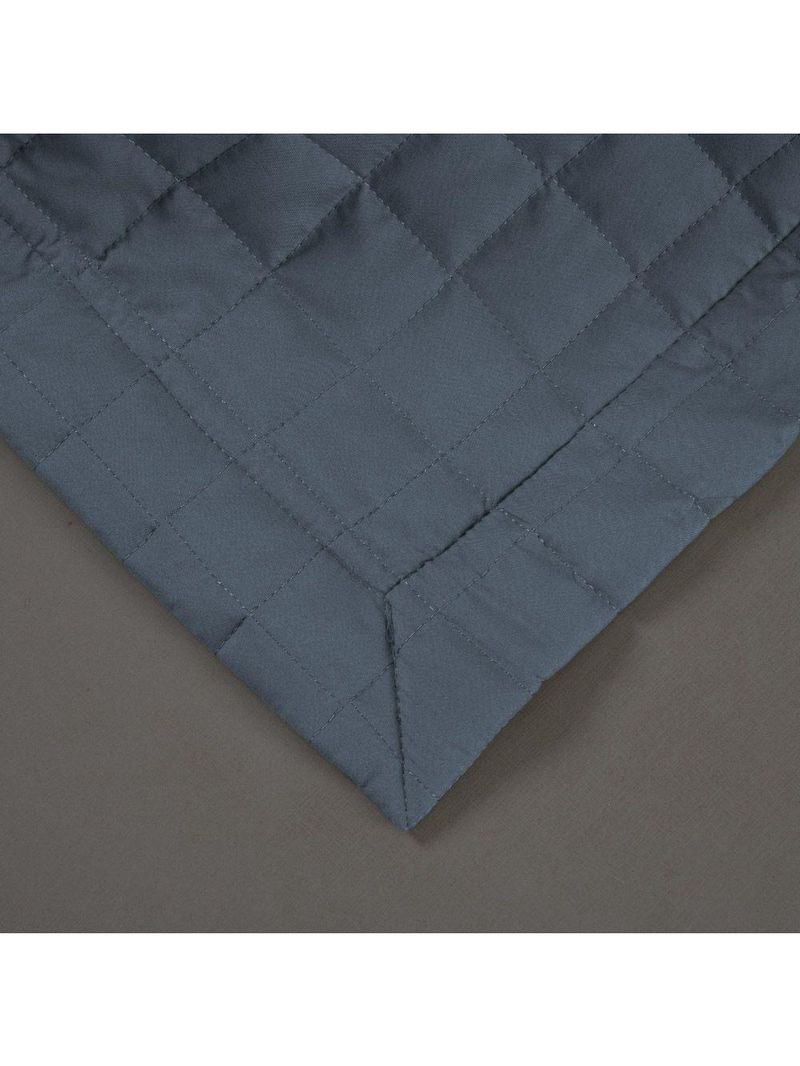 Kit Cobre Leito Colcha Bellini Queen Dupla Face Percal 300 Fios Textura Matelassê 3 Peças - Azul