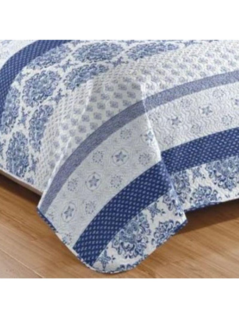 Kit Cobre Leito Colcha Mix Queen Estampado  3 Peças - Suelen