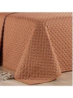Kit Cobre Leito Colcha Vênus Casal Dupla Face Micropercal 200 Fios Liso 3 Peças - Terracota