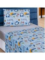 Jogo Cama Lençol Fantasy Solteiro Infantil Microfibra 3 Peças - Games