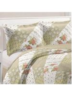 Kit Cobre Leito Colcha Mix Queen Estampado 3 Peças -Janaína