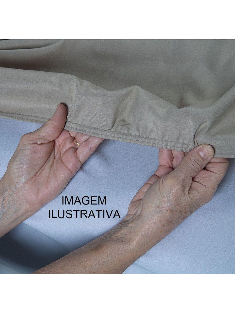 Lençol Unique Avulso De Baixo King Com Elástico Micro Percal 400 Fios - Avelã