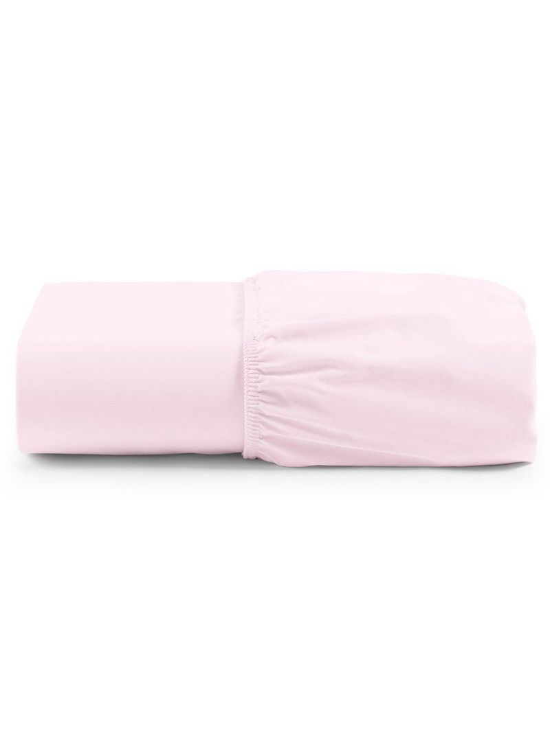Lençol Unique Avulso De Baixo Queen Com Elástico Micro Percal 400 Fios - Rosa