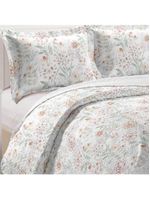 Kit Cobre Leito Colcha Mix King Estampado Dupla Face Floral 3 Peças - Joice