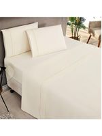 Jogo Cama Lençol Home Basic Casal 180 Fios C/ Ponto Palito 4 Peças - Palha