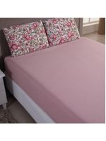 Jogo Cama Lençol Sonnet Queen Malha Estampada 100% Algodão 3 Peças - Flores - Rosê