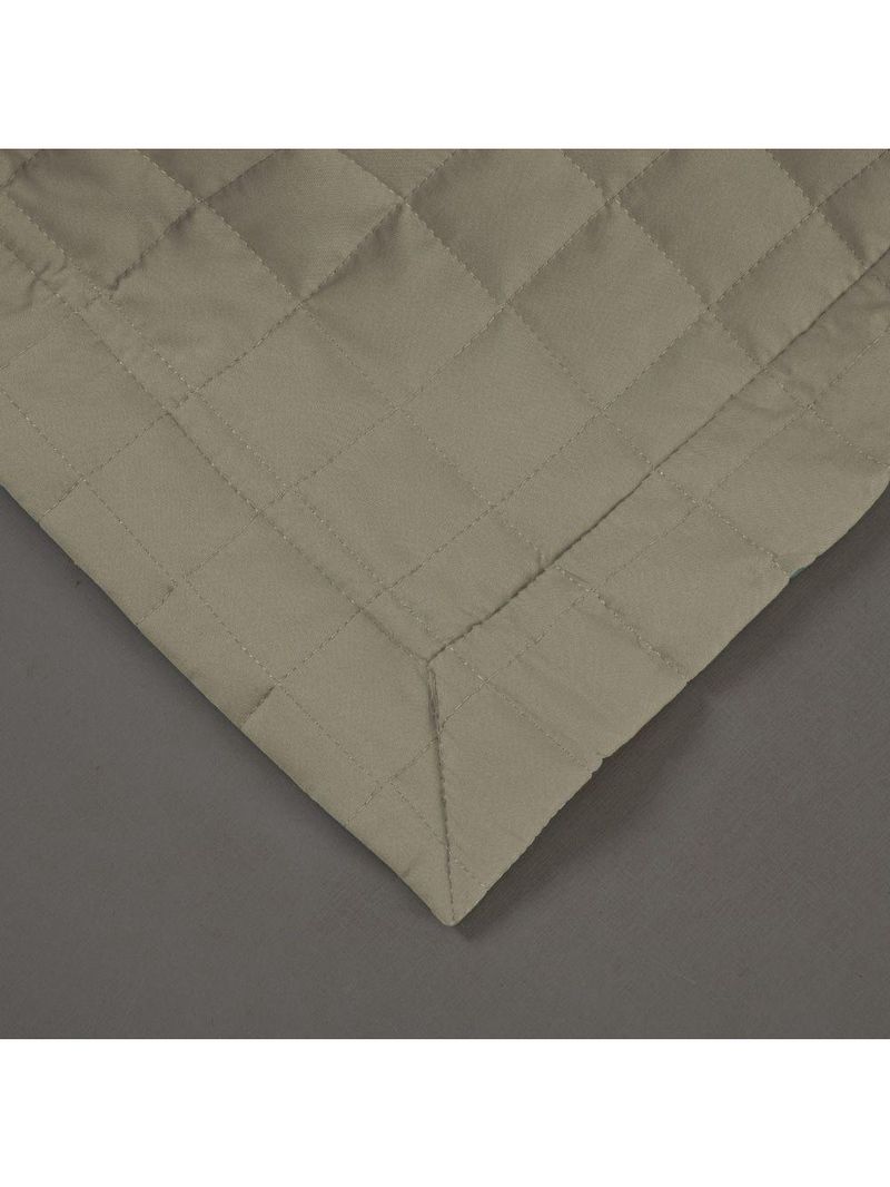 Kit Cobre Leito Colcha Bellini Casal Padrão Dupla Face Percal 300 Fios Textura Matelassê 3 Peças - Cáqui