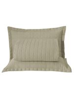 Kit Cobre Leito Colcha Bellini Casal Padrão Dupla Face Percal 300 Fios Textura Matelassê 3 Peças - Cáqui