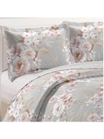 Kit Cobre Leito Colcha Mix Queen Estampado 3 Peças/Marcela