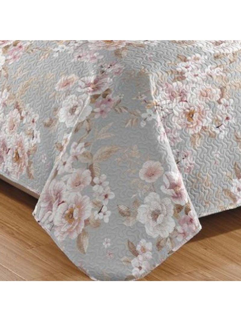 Kit Cobre Leito Colcha Mix Queen Estampado 3 Peças/Marcela