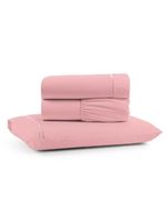 Jogo Cama Lençol Bali Solteiro Percal 180 Fios 100% Algodão Ponto Palito 3 Peças - Rosa