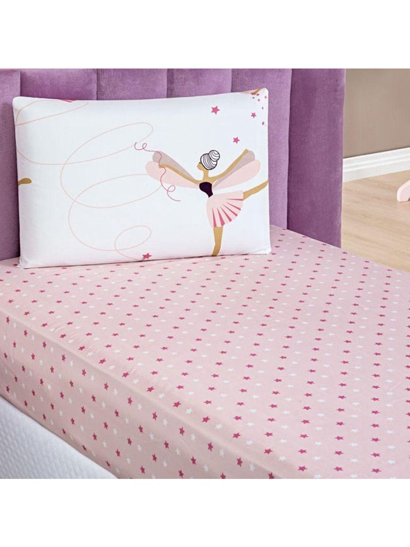 Jogo Cama Lençol Fantasy Solteiro Infantil Microfibra 2 Peças - Bailarina