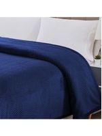 Cobertor Casa Scarpa Poppy Queen Manta Ultrasoft Alto Relevo Super Macia - Azul Marinho