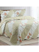 Kit Cobre Leito Colcha Mix Queen Estampado3 Peças - Jéssica