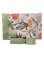 Jogo Cama Lençol Encanto Casal Padrão Percal 180 Fios C/ Ponto Palito 4 Peças - Floral - Verde