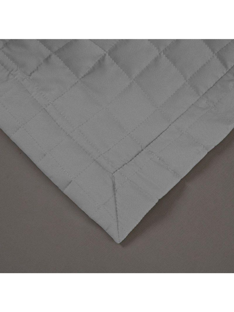 Kit Cobre Leito Colcha Bellini Casal Padrão Dupla Face Percal 300 Fios Textura Matelassê 3 Peças - Cinza