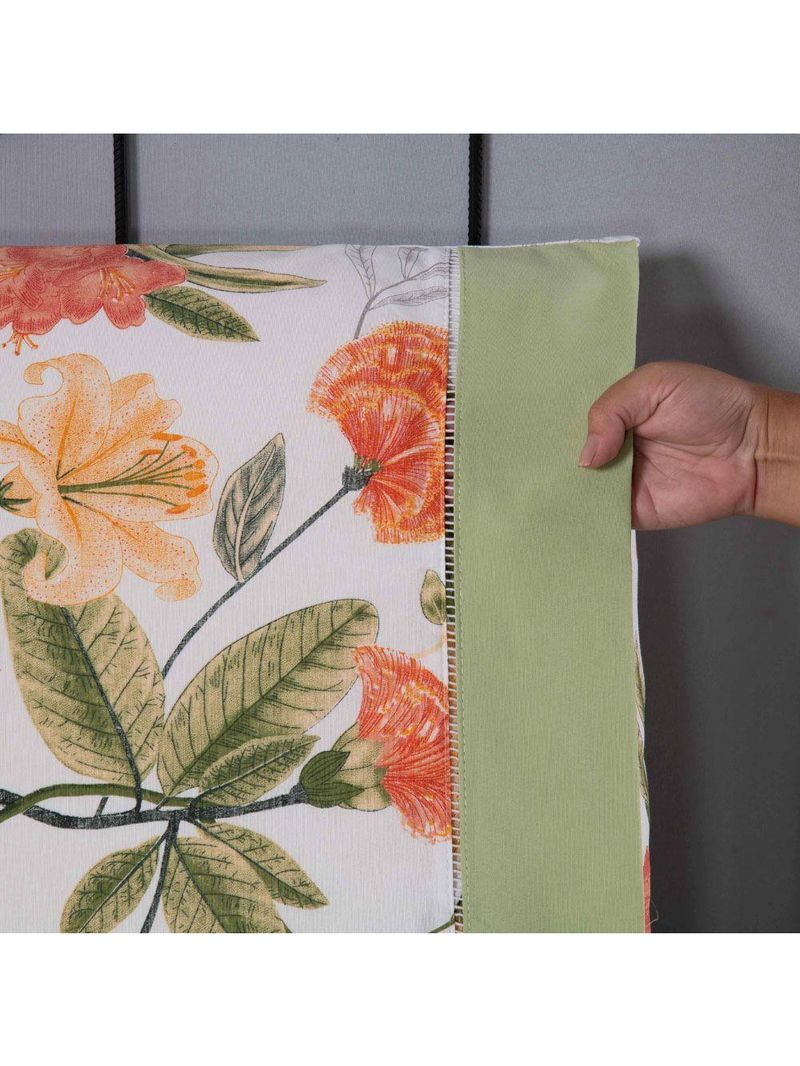 Jogo Cama Lençol Encanto Queen Estampado Percal 180 Fios C/ Ponto Palito 4 Peças - Floral - Verde