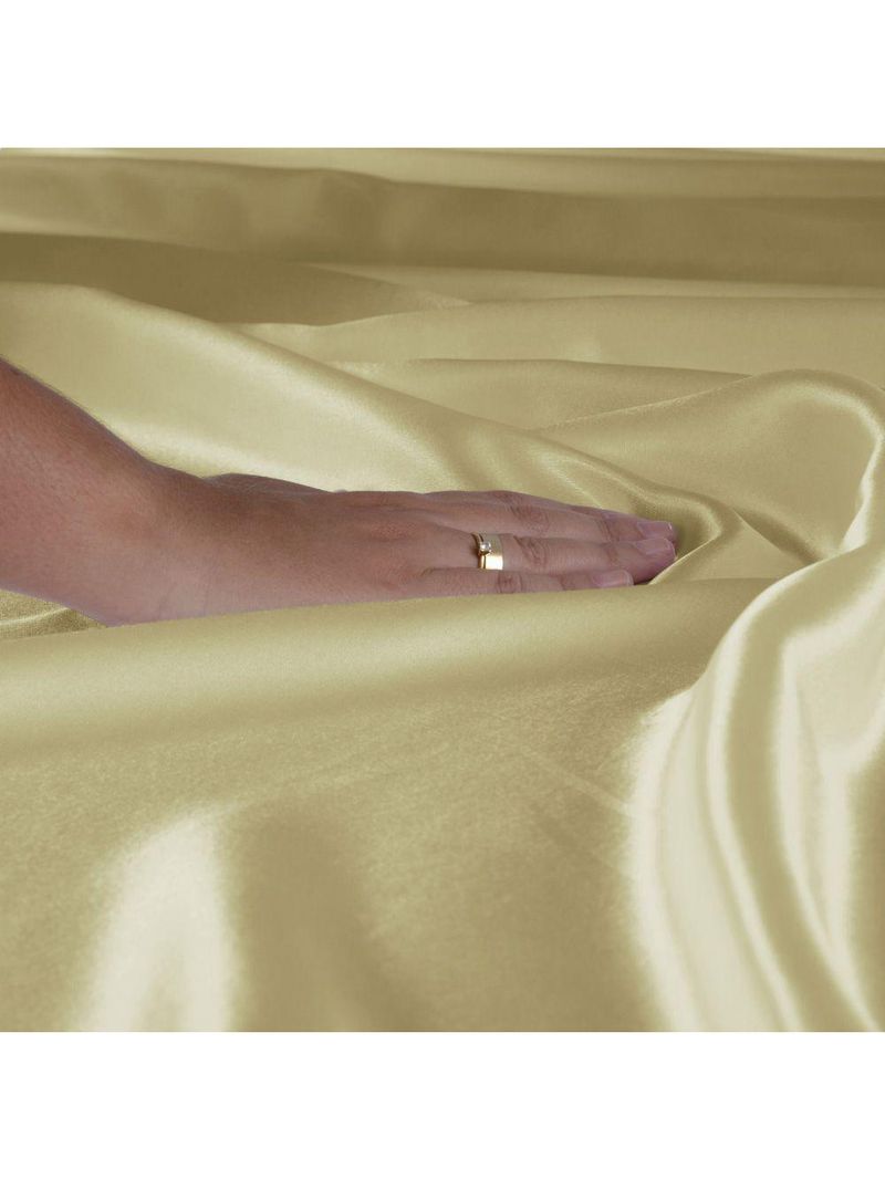 Jogo Cama Lençol Splendore Casal Padrão Cetim Charmousse Alto Brilho 4 Peças - Dourado
