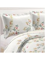 Kit Cobre Leito Colcha Mix King Estampado Dupla Face Floral 3 Peças - Mônica