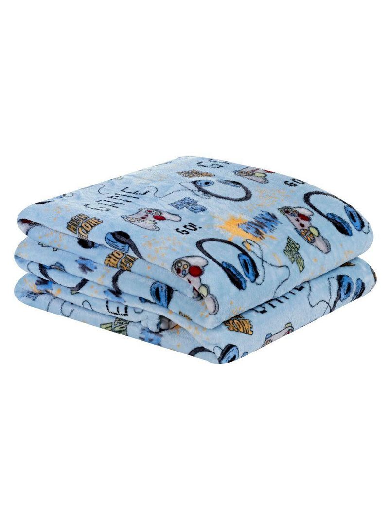 Cobertor Fantasy Solteiro Infantil Mantinha Flannel Estampada - Games