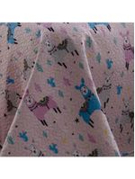 Kit Cobre Leito Colcha Solteiro Infantil Studio Dupla Face Estampado 2 Peças - Lhama - Rosa - 100% Poliéster