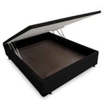 Cama Box Baú Casal Em Sued Preto - 138x188