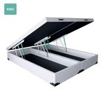 Cama Box Baú King Bipartido Sintético Branco 42x193x203