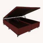 Cama Box Baú Queen Bipartido Vermelho 42x158x198