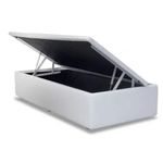 Cama Box Baú Solteiro Branco Sintético 88x188