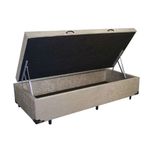 Cama Box Baú Solteiro 88x188x42 Sintético Bege