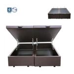 Cama Box Baú Casal Bipartido Sintético Marrom 138x188