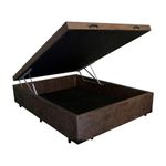 Cama Box Baú Casal Marrom Suede 42x138x188