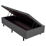 Cama Box Baú Solteiro Cinza Suede 42x88x188