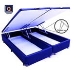 Cama Box Baú Queen Bipartido Azul 42x158x198