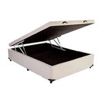 Cama Box Baú Casal Bege Sintético 42x138x188